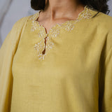 Eternal Linen Kurung Set in Butter