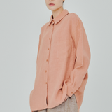 Statement Button-Back Linen Shirt in Sorbet