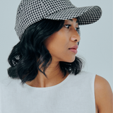 Studio Linen Cap in Black Gingham