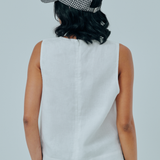 Studio Linen Cap in Black Gingham