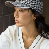 Studio Linen Cap in Black Gingham
