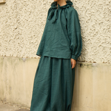 Studio Ramie Balloon Trousers in Emerald