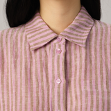 The Great Linen Striped Shirt in Strawberry