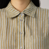 The Great Linen Striped Shirt in Pistachio