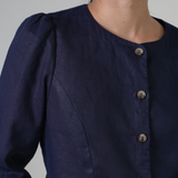 The Midcentury Linen Waistcoat in Midnight