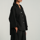 The Sculptor Poplin Shirt in Black