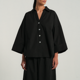 The Sculptor Poplin Shirt in Black