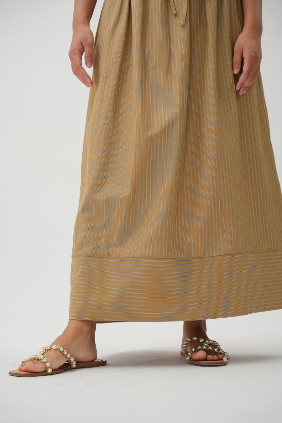 Good Time Skirt in Brown Stripe