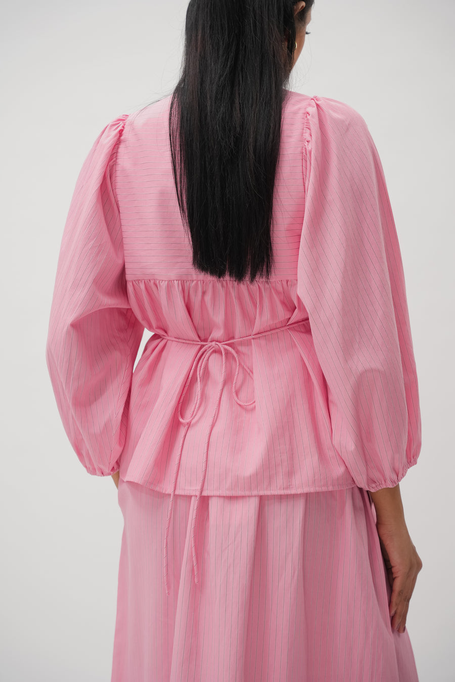 Big Day Blouse in Pink Stripe