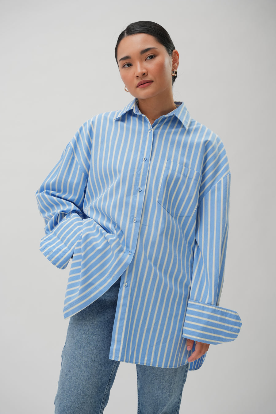 Favourite Oversized Shirt in Blue Stripe