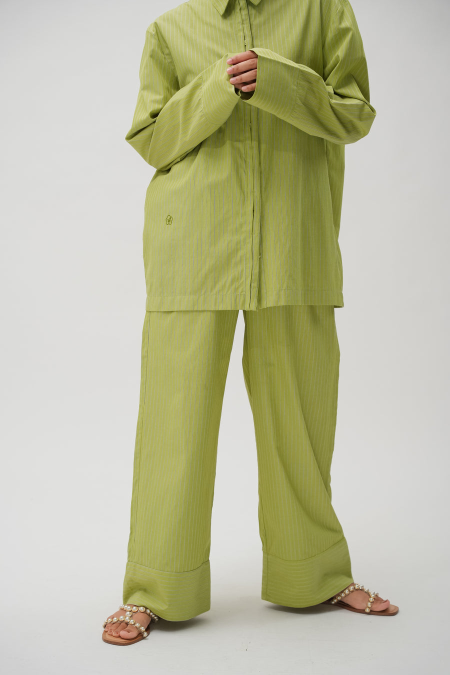 Out of Office Set in Green Stripe