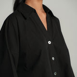 The Sculptor Poplin Shirt in Black