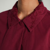 The Artist Poplin Shirt in Claret