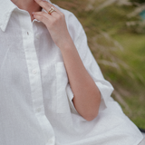 Saturday Short Sleeve Linen Shirt in White