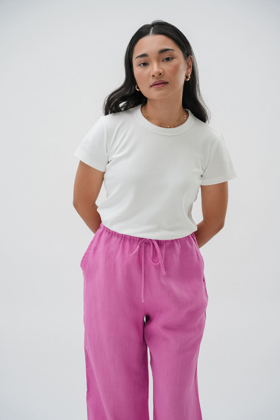 Brunch Linen Pants in Pink