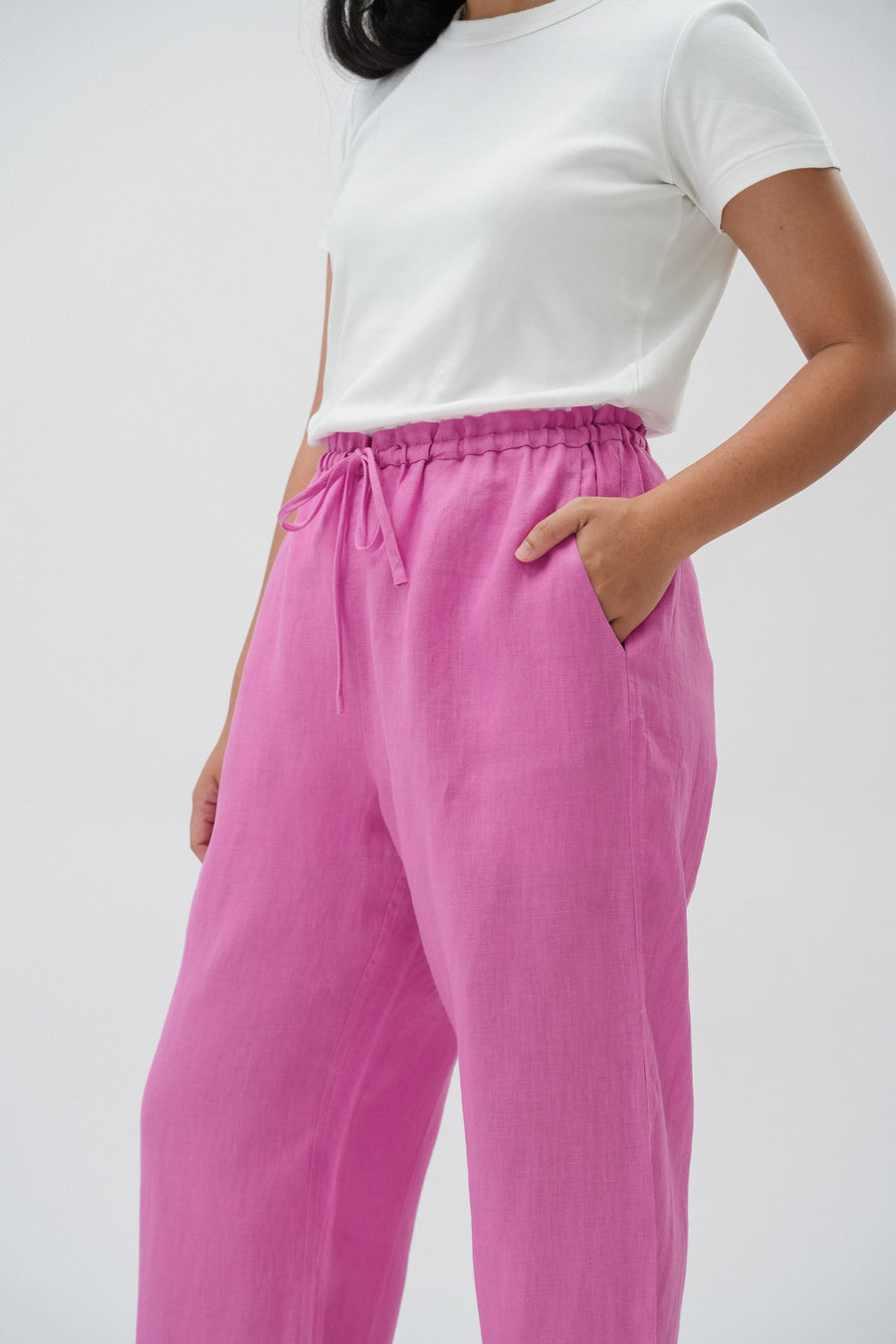 Brunch Linen Pants in Pink