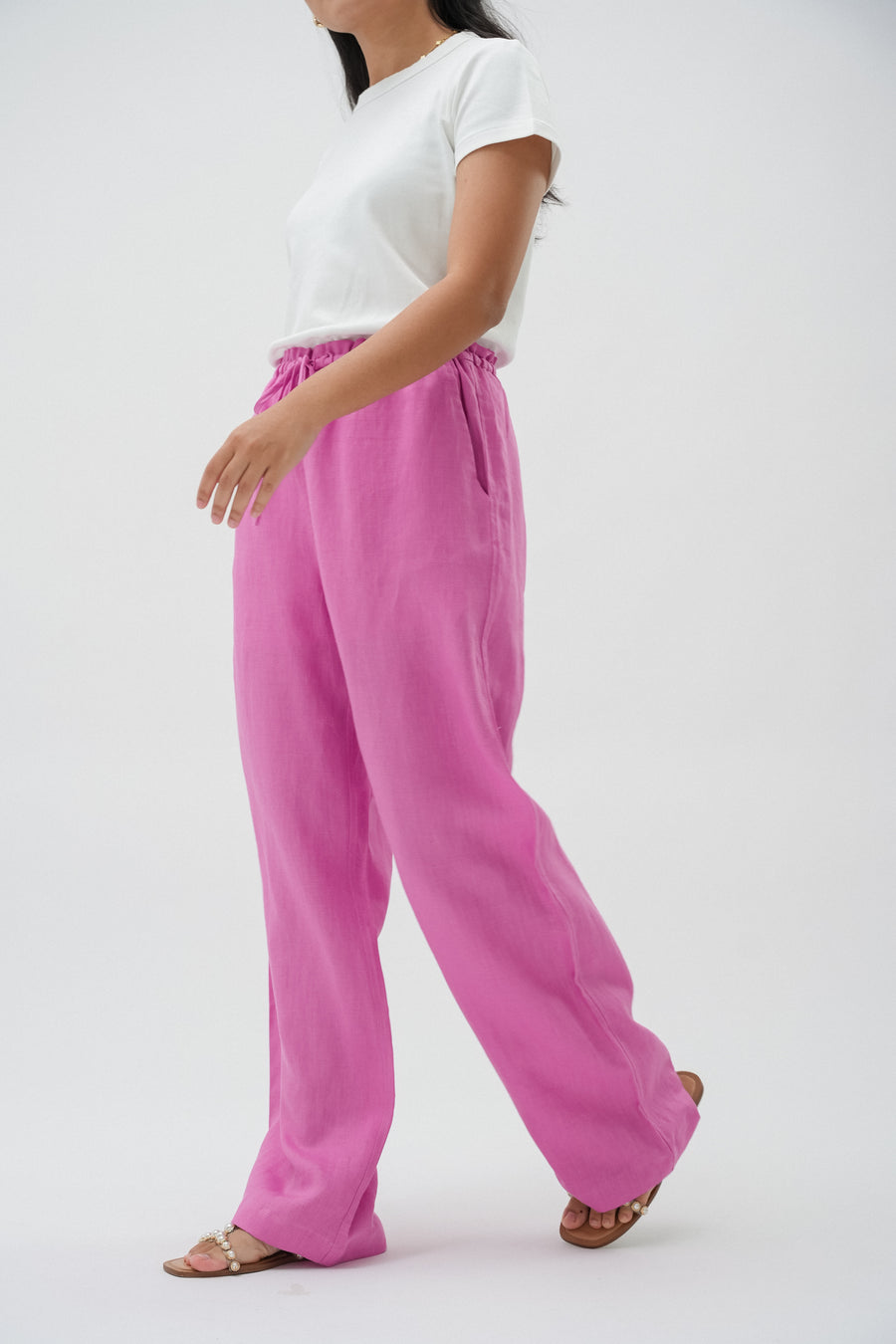 Brunch Linen Pants in Pink
