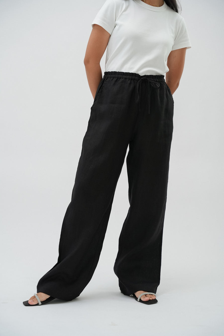 Brunch Linen Pants in Black