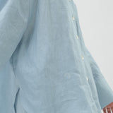 Friday Linen Shirt in Coral Blue