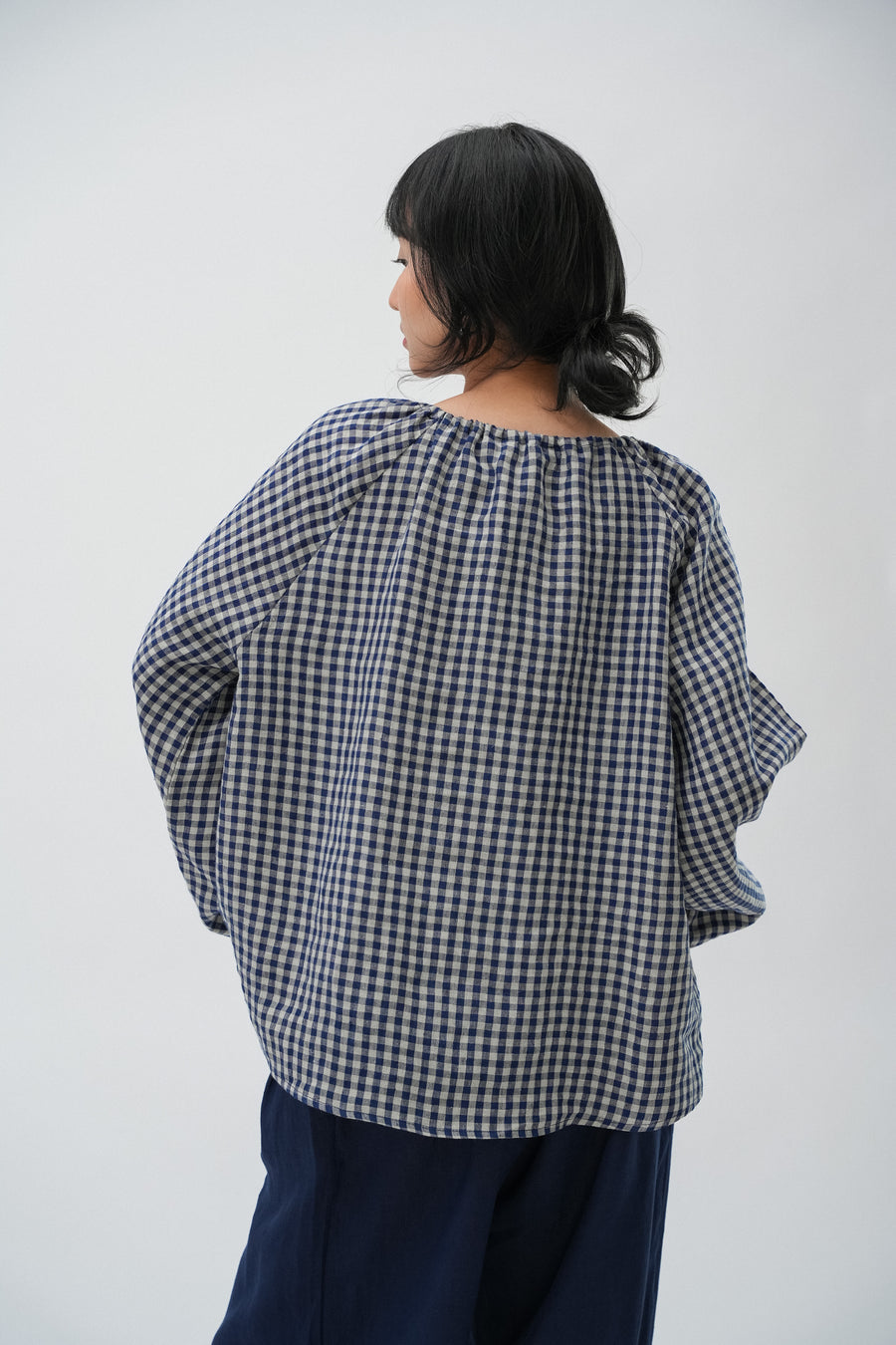 Cloud Blouse in Blue Gingham