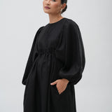 Daydream Linen Dress in Black