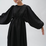 Daydream Linen Dress in Black