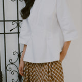 Technical Printed Skirt in Caramel