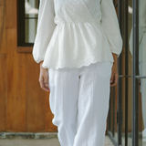 Willow Broderie Wrap Blouse in White