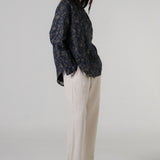 The Floral Ramie Shirt in Charcoal