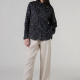 The Floral Ramie Shirt in Charcoal