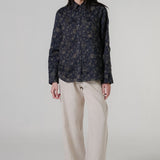 The Floral Ramie Shirt in Charcoal