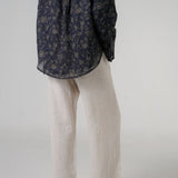 The Floral Ramie Shirt in Charcoal