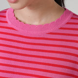 Jules Fine-Knit Jumper in Pink Stripe