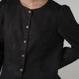 The Midcentury Linen Waistcoat in Ebony