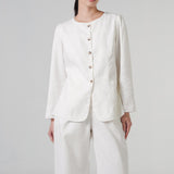 The Midcentury Linen Waistcoat in Ivory