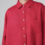 Friday Linen Shirt in Scarlet