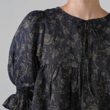 Holiday Ramie Blouse in Charcoal