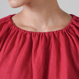 Cloud Linen Blouse in Scarlet