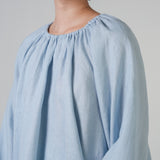 Cloud Linen Blouse in Coral Blue