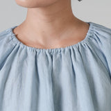 Cloud Linen Blouse in Coral Blue