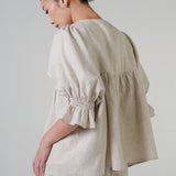 Holiday Linen Blouse in Dune