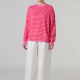 Jules Fine-Knit Jumper in Pink Stripe