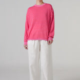 Jules Fine-Knit Jumper in Pink Stripe