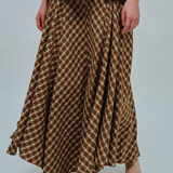 Technical Printed Skirt in Caramel