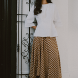 Technical Printed Skirt in Caramel