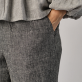 Avenue Linen Pants in Charcoal