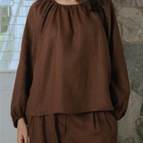 Friday Linen Pants in Chocolate