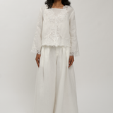 Colette 2-Piece Linen Blouse in Porcelain