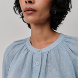 Lake Short Sleeve Linen Shirt in Cornflower