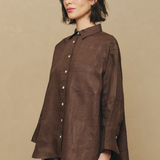 Friday Linen Shirt in Chocolate